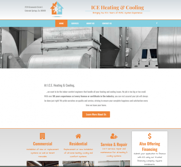 Ice Heating & Cooling has easy website navigation